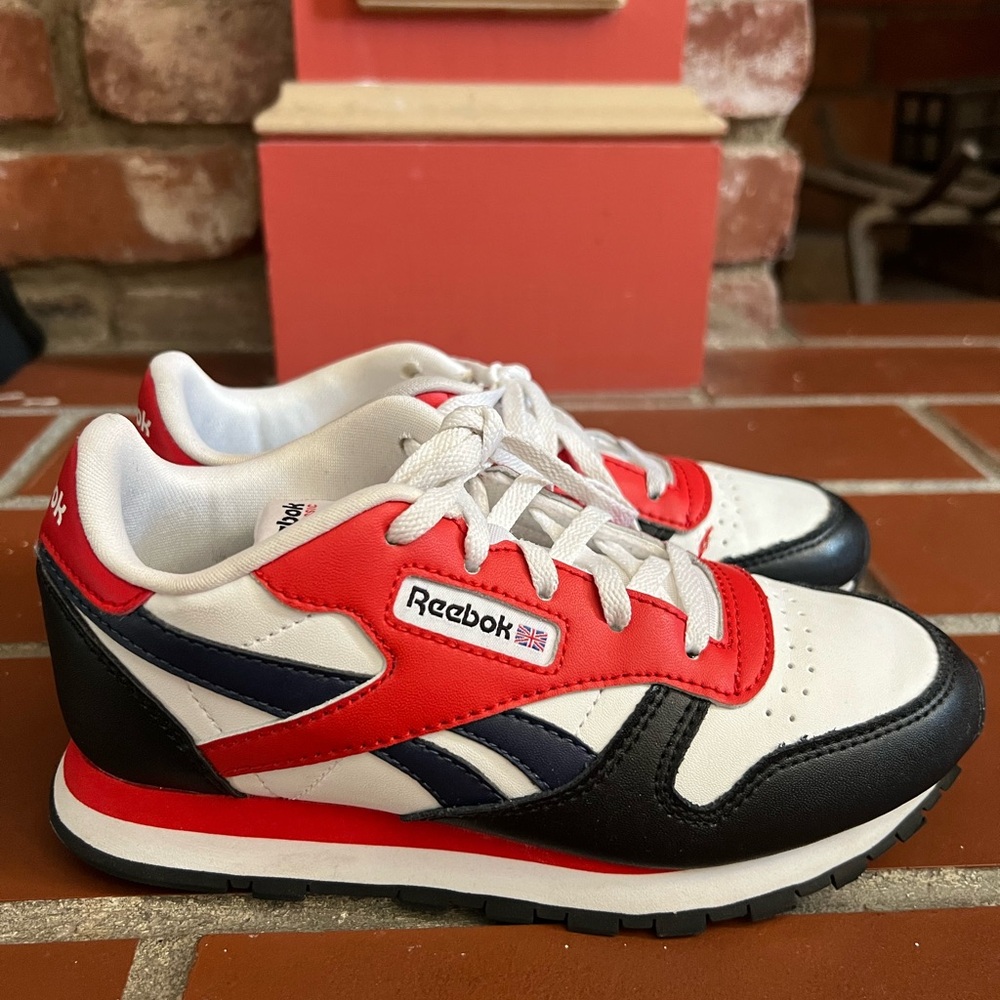 Reebok Kids White, Red, and Black Sneakers
